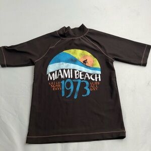 Cherokee dark brown mock neck rash guard M=8-10